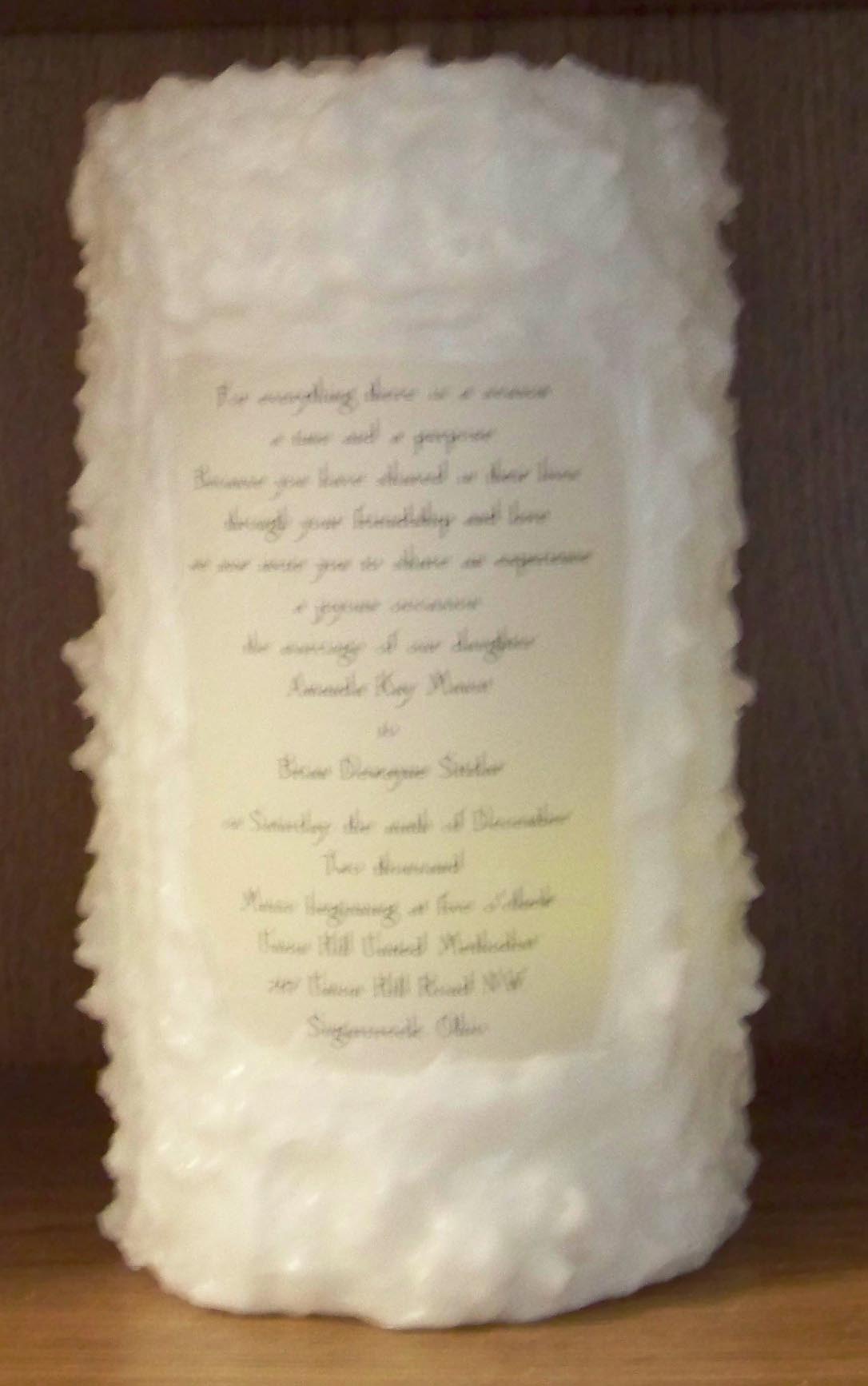 Wedding Candle with invitation